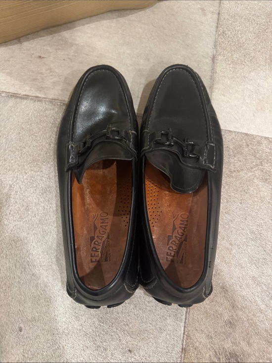 Salvatore Ferragamo Black Leather Bit-Detail Slip-On Loafers main image 5